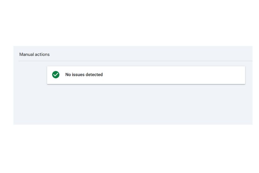 a image shows that no manual actions detected