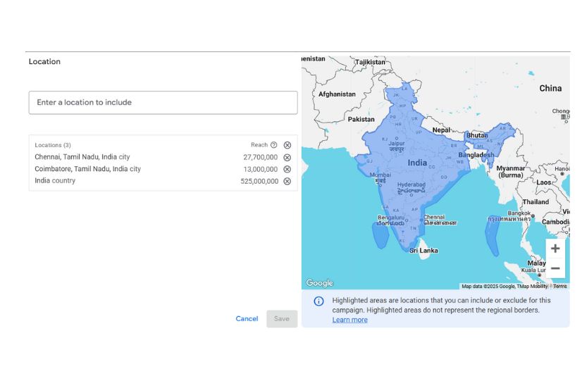 using google kyword planner for geo targeting keywords