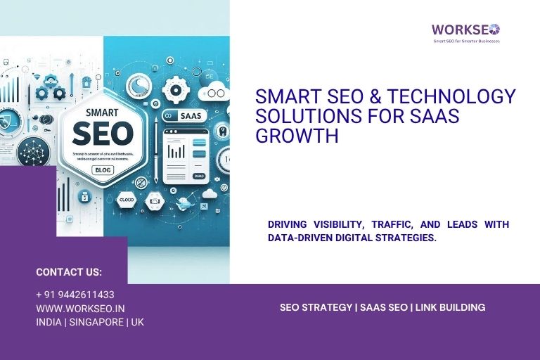 Smart SEO and SaaS Growth Strategy Banner by WorkSEO