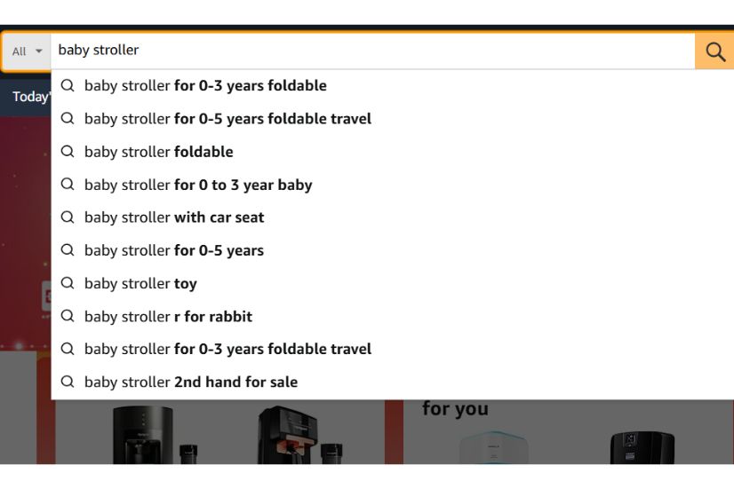 showing image of amazon auto complete