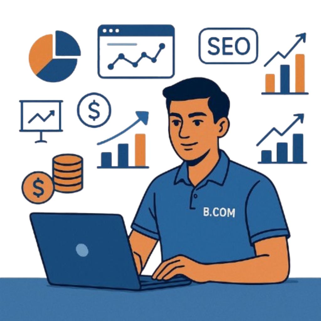 B.Com graduate learning digital marketing with SEO, analytics, and business growth concepts in WorkSEO course