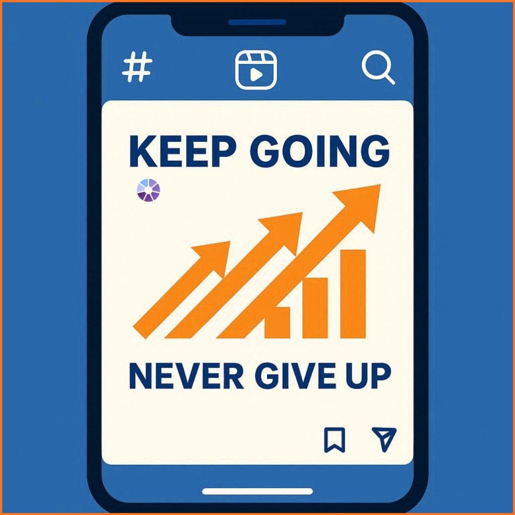 image showing Instagram Reels with motivational captions, hashtags, and growth icons representing Reel SEO strategy for 2026